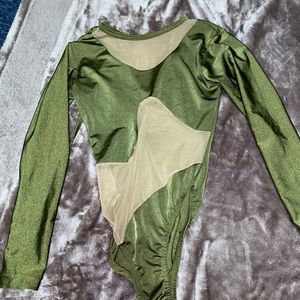 Olive green bartender bodysuit